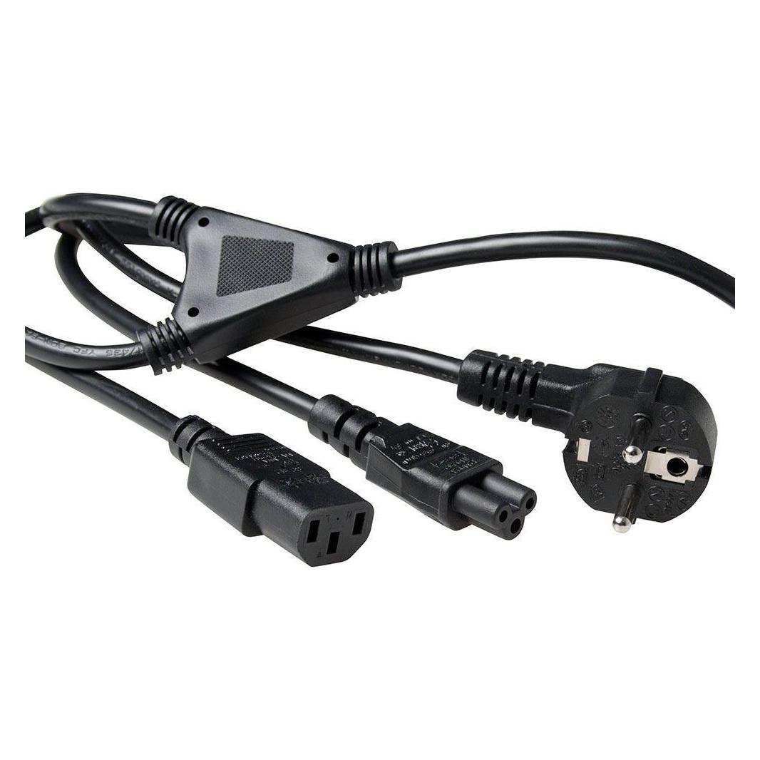 ACT Powercord split cable mains connector CEE7/7 male (angled) (1.80 m, CEE 7/7) (AK5166)