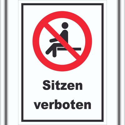 HB-Druck Sitzen verboten Schild A5 Rückseite selbstklebend