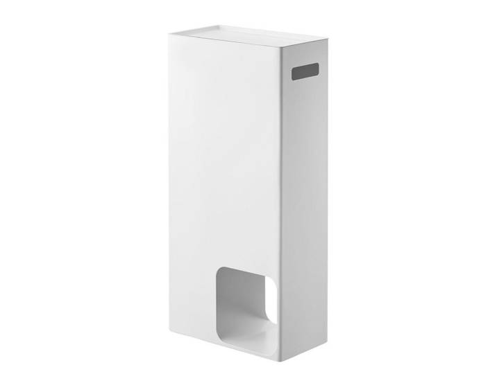 Yamazaki Aufbewahrungsturm für Toilettenpapier - L23 cm, Weiß, Metall, 12x48x23 cm, Badezimmer, WC Ausstattung, Toilettenpapierhalter