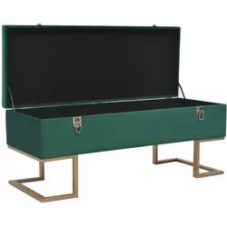 vidaXL Bank mit Staufach 105 cm Grün Samt