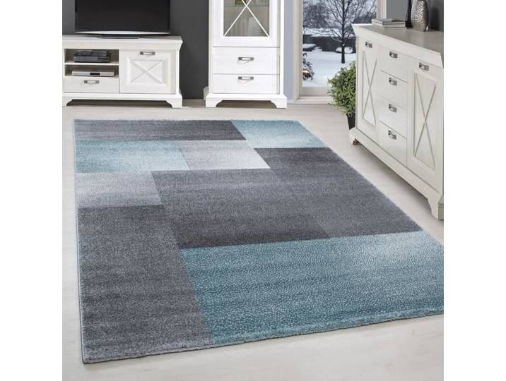 Tapis - Karts - Moderne Designer - Bleu Gris Blanc - 120x170 cm