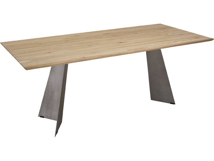 K+W Komfort & Wohnen 5252 Wildeiche natur oder bianco, Untergestell in Metall, 3 Breiten wählbar