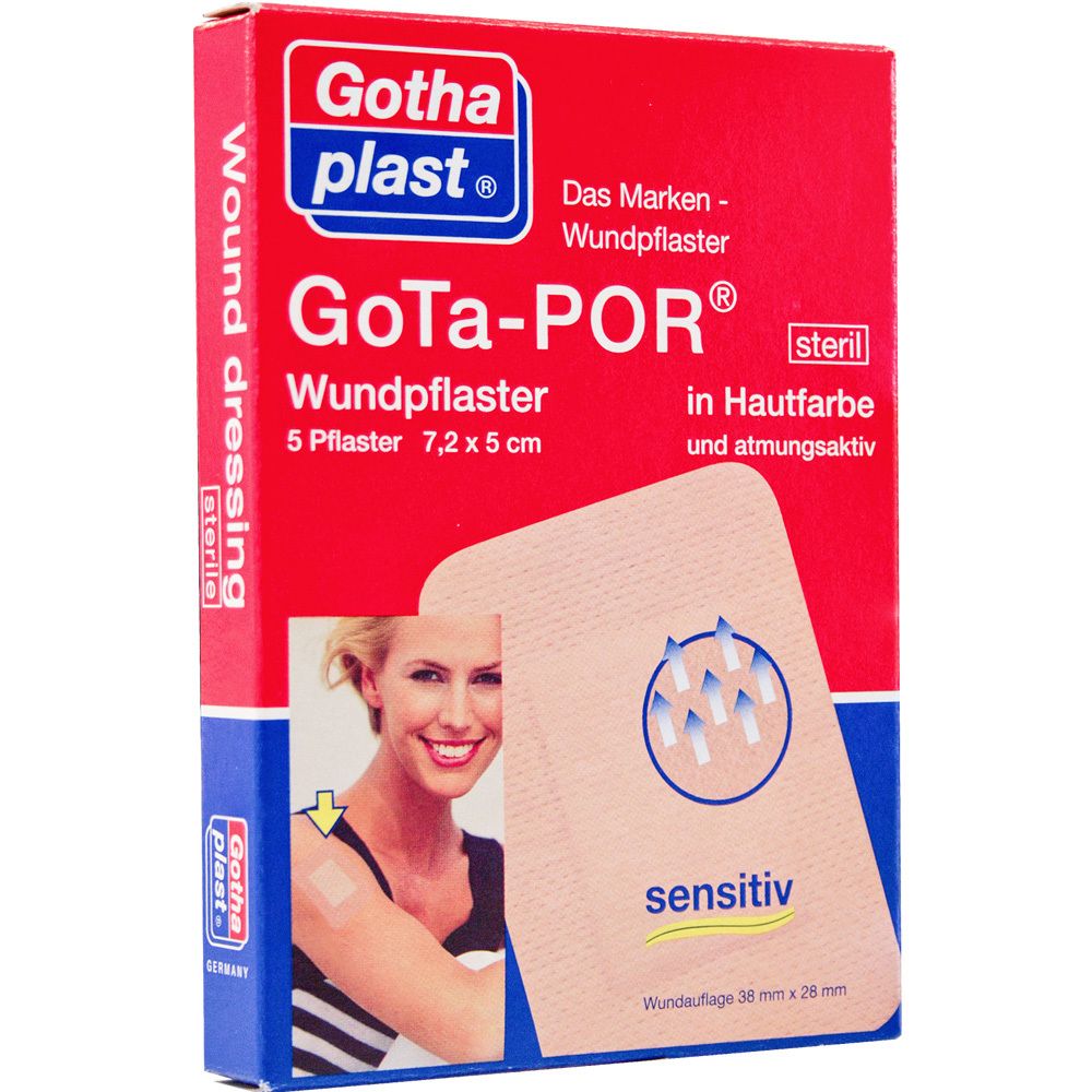 Gota-Por Wundpflaster 5x7,2 cm steril hautfarben 5 St Pflaster