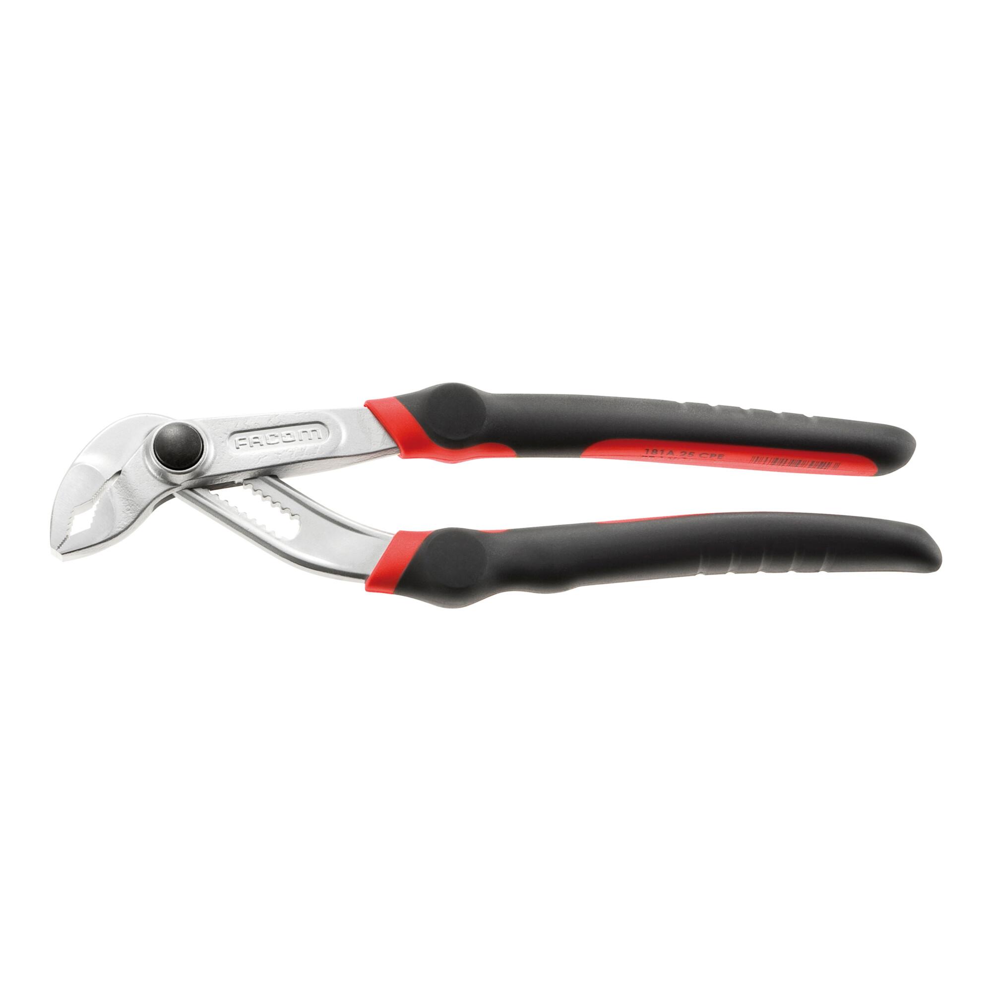 Facom Verstellbare Zange durchgestecktes Gewerbe, verriegelbar verchromt, ergonomische Überzüge 12-fach verstellbar (181A.25CPEPB)