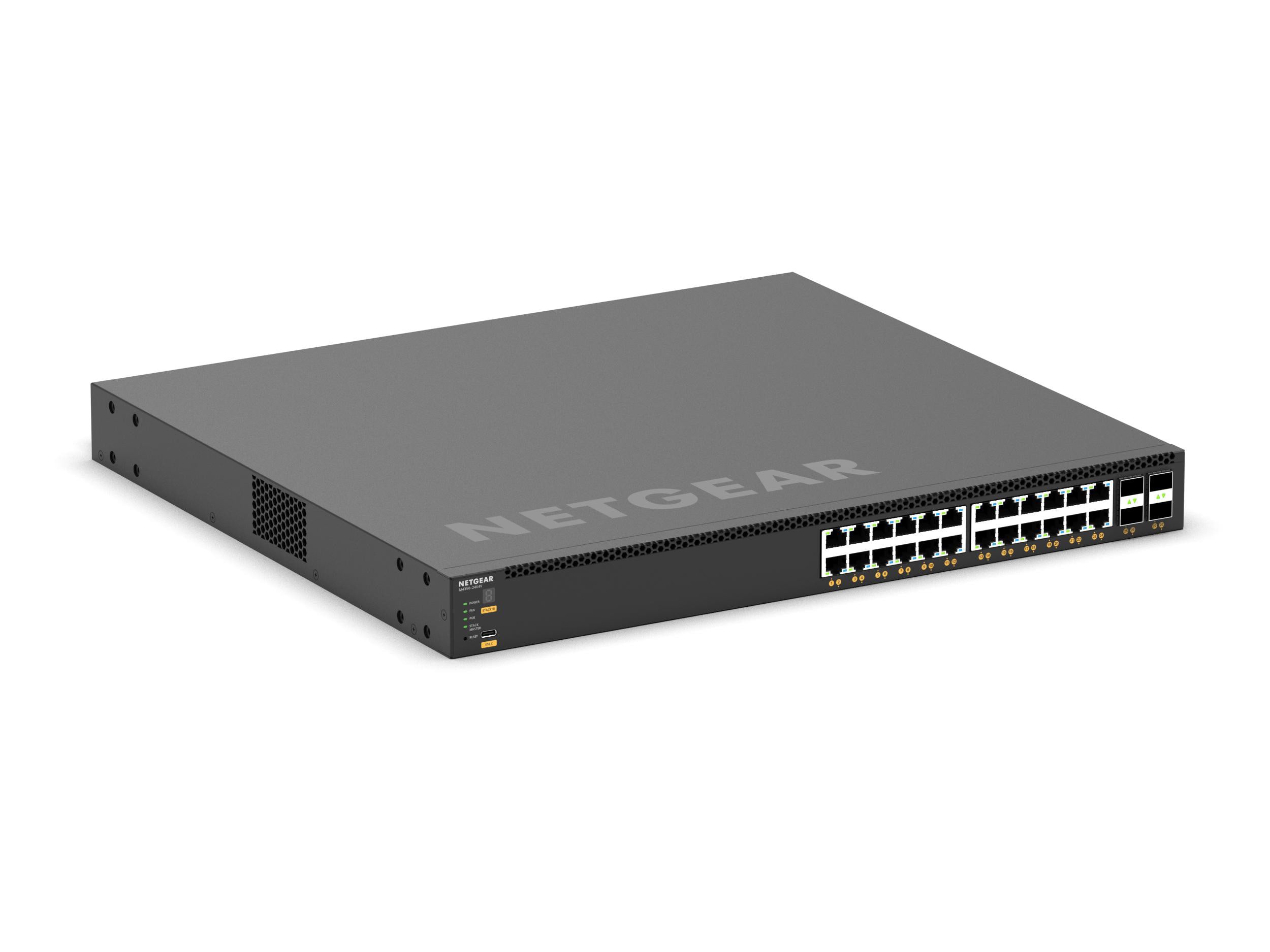 NETGEAR M4350-24X4V (XSM4328CV)-24x10G/Multi-Gig PoE+ (576W base, up to 720W) and 4xSFP28 25G Managed Switch XSM4328CV-100NES