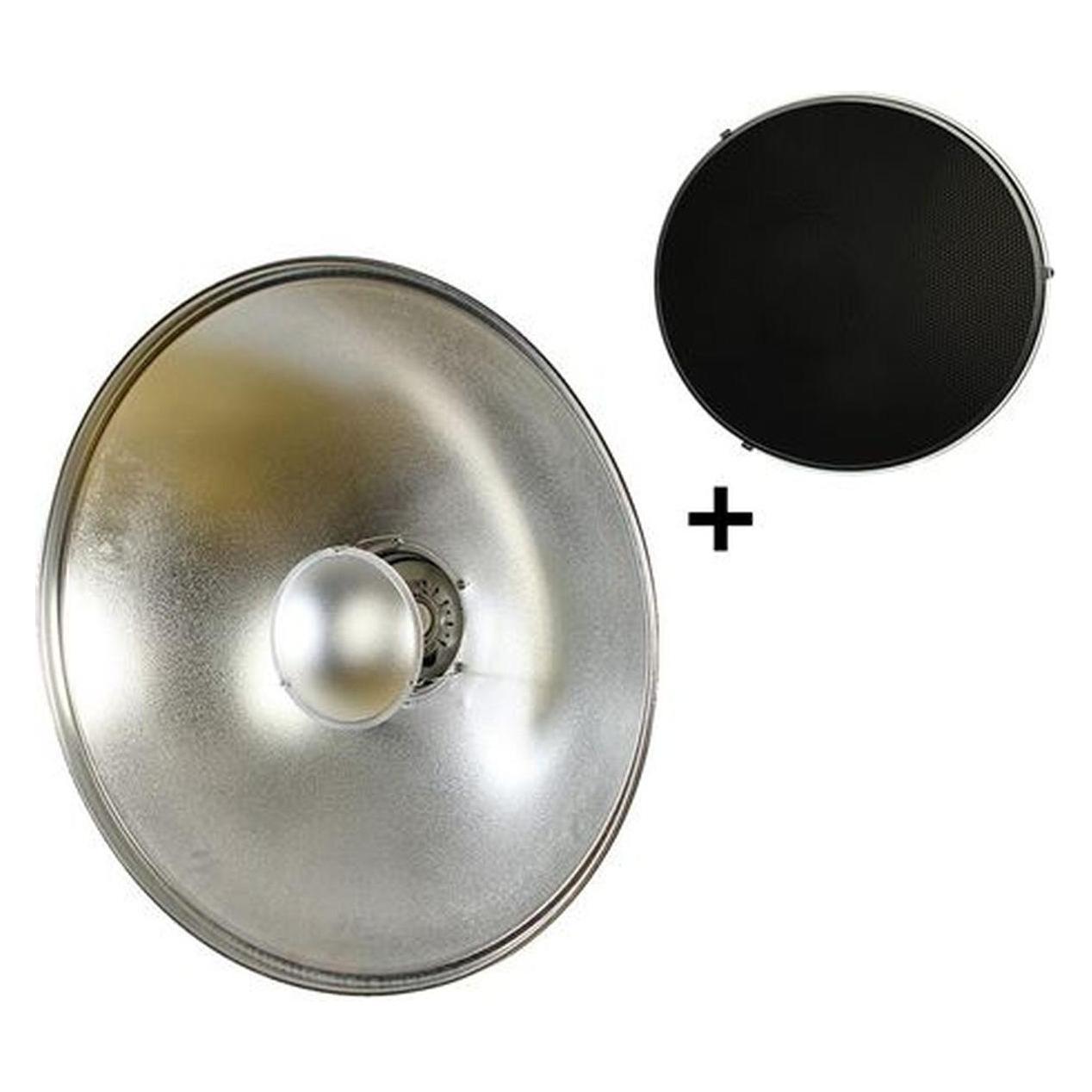 Studioking Beauty Dish Silber SK-BD550 55 cm mit Waben (Beauty Dish, Reflektor, Wabe, 55 cm) (573105)