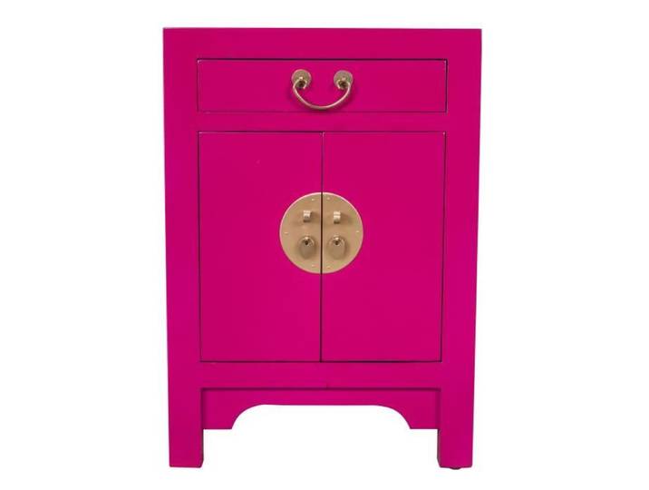 Table de chevet Chinois Fine Asianliving - Fuchsia - Bois massif - 1 tiroir