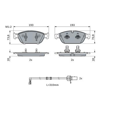BOSCH Bremsbelagsatz, Scheibenbremse 0986494986 für VW