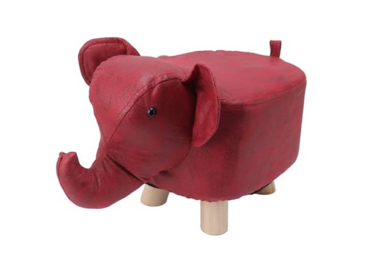 DANNMPX Sitzhocker Wohnzimmer Fußhocker In Elefantenform, Fußstütze Mit Weich Gepolstertem Kissen Zusätzliche Sitzplätze(Rood)