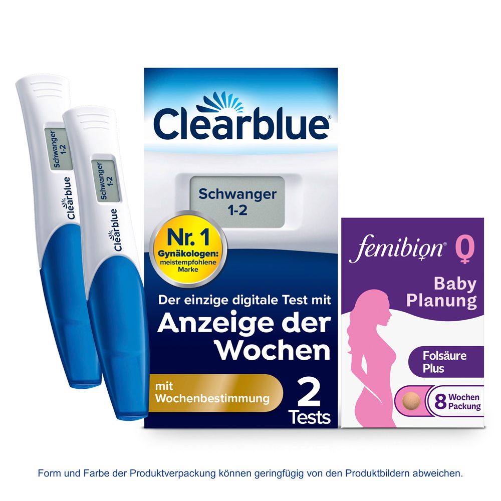 Femibion 0 BabyPlanung + Clearblue Schwangerschaftstest mit Wochenbestimmung 1 St Set