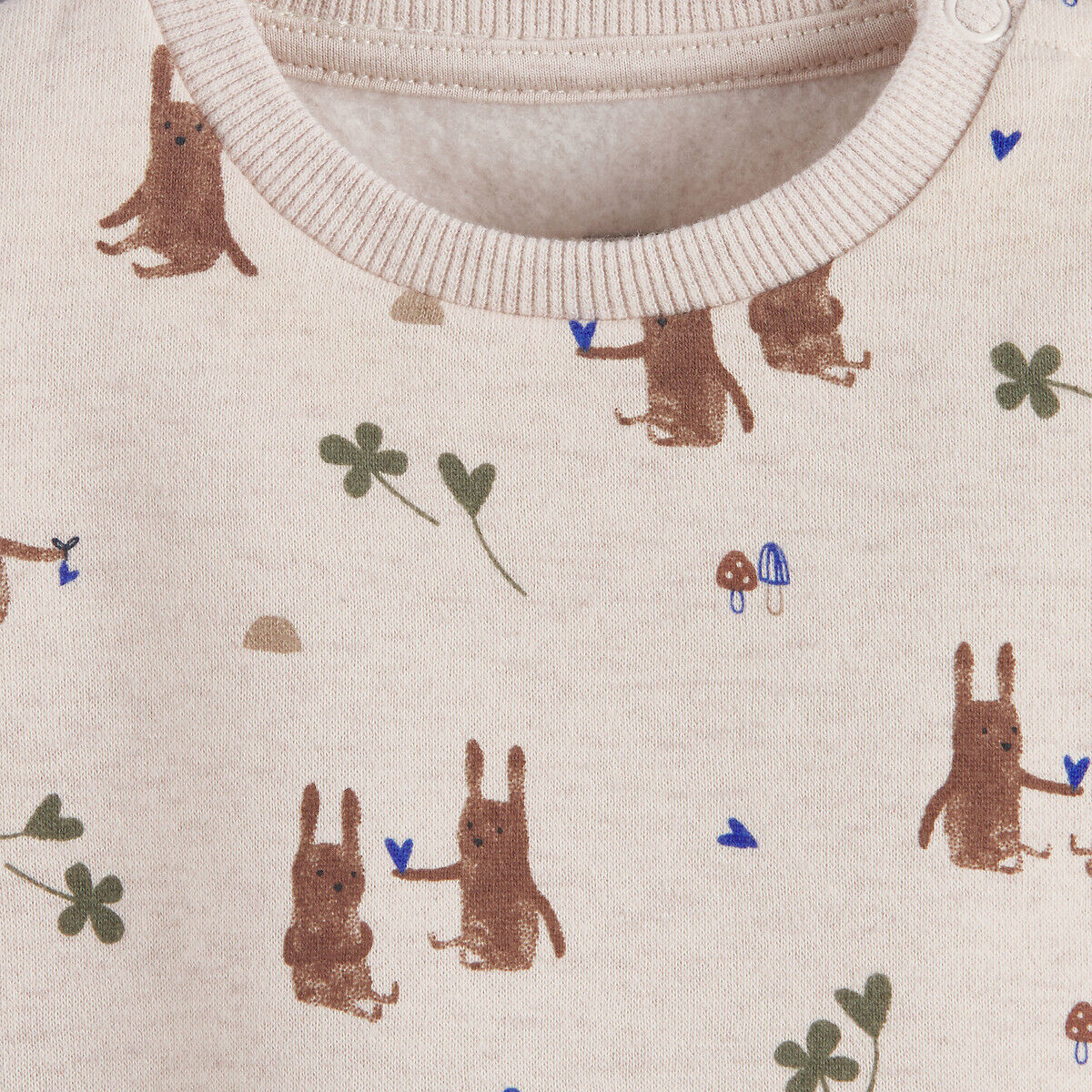 LA REDOUTE COLLECTIONS Sweat col rond en molleton, motif lapins