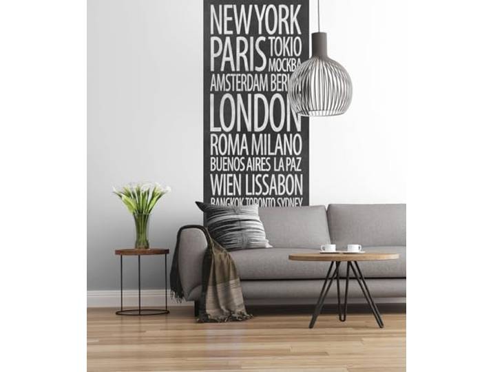 Komar Vlies Fototapete JET SET 100 x 280 cm Tapete, Wand Dekoration, Tafel, Metropolen, New York, Paris, Schlafzimmer, Wohnzimmer 160-DV1