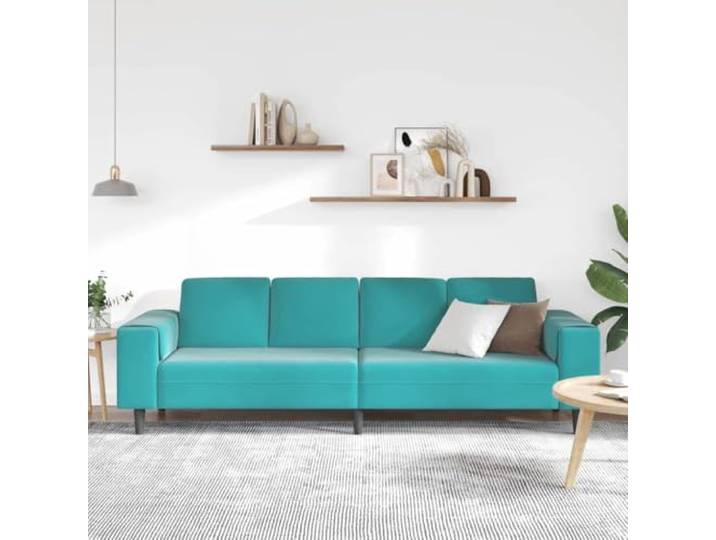 KTHLBRH Sofa Türkis 250 x 188 x 76 cm Atmungsaktiver Polyesterbezug, Sperrholzrahmen, Schaumstoffkissen, minimalistisches Design für Wohnzimmer