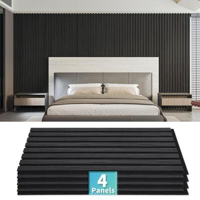 Art3d "4pcs 23.6""x11.8"" MDF Slat Wall Paneling Cover 8 Sq.Ft."
