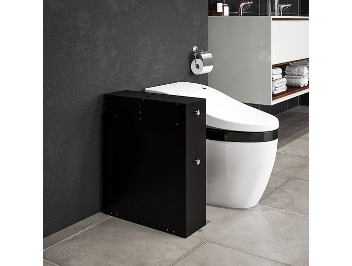 HOMCOM Meuble Toilette MDF 2 Tiroirs Rangement 17x48x58cm