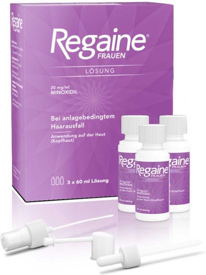 Regaine Frauen Lösung mit Minoxidil bei erblichem Haarausfall 3X60ml