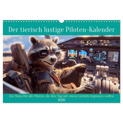 Der tierisch lustige Piloten-Kalender (Wandkalender 2026 DIN A3 quer), CALVENDO Monatskalender