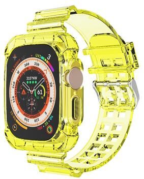 Everyday Crate Glacier Apple Watch Ultra Band Transparent TPU Protective Replacement Watch Strap yellow