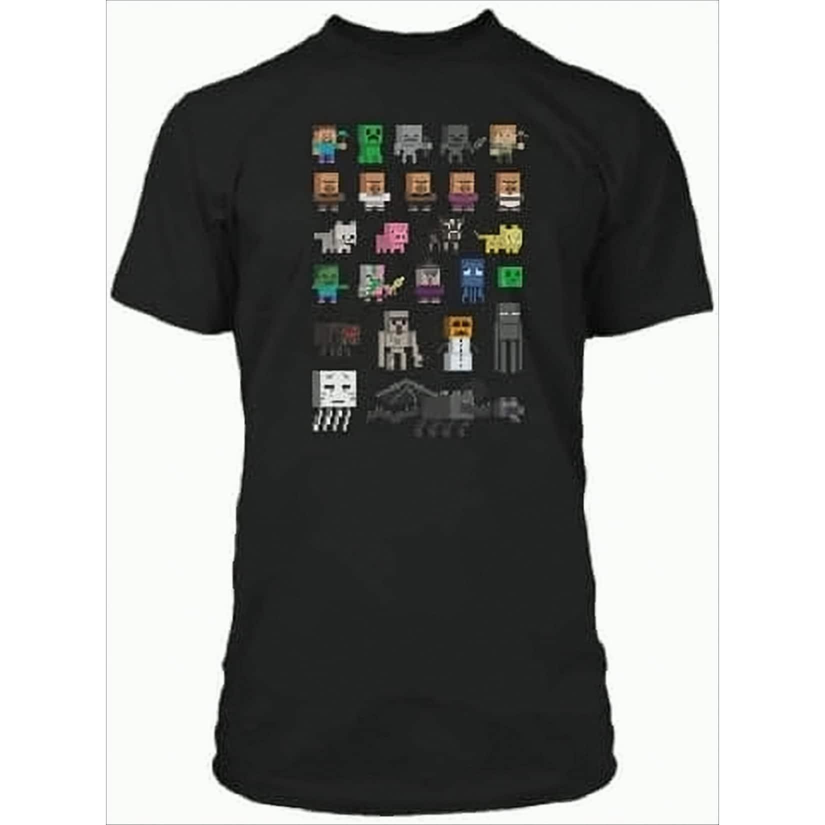 Minecraft Charaktere Kinder T-Shirt 110/116 Schwarz
