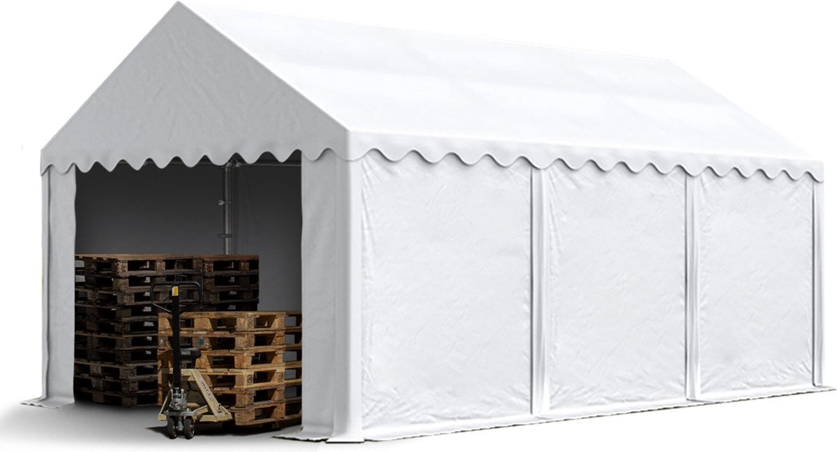 TOOLPORT Opslagtent 3x6 m met waterdicht wit PVC zeil