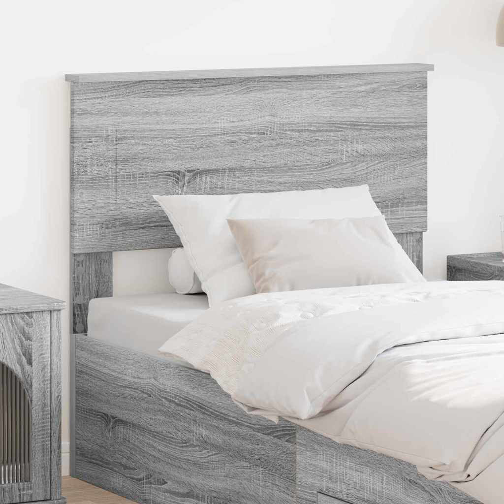 17 Stories Panel Headboard Grey Sonoma European Toddler (80 x 160 cm)