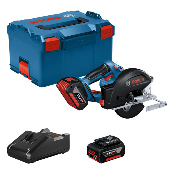 Bosch Akku-Kreissäge GKM 18V-50, 2 x Akku GBA 18V 5.0Ah 06016B8002