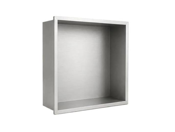 QAUUCP Einbauregal Wandnische Duschnische aus Edelstahl 12 x 4 Zoll, eingelassenes Wandregal, keine Fliesen erforderlich, Aufbewahrung im Badezimmer(Brushed Silver)