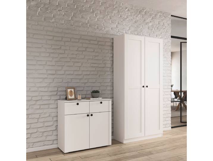 Combiné de rangement Skagen 2 pièces 91cm Blanc