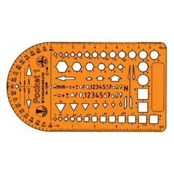 Standardgraph Schablone Kombischablone Pocket (14.50 cm, Kunststoff) (1326)