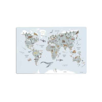 Scriptum Schreibtischunterlage für Kinder Weltkarte bleu - 60 x 40 cm - aus premium Vinyl
