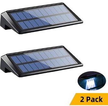 Uplifted Goods Solar Wall Lights Outdoor 2 Pack 2pcs White