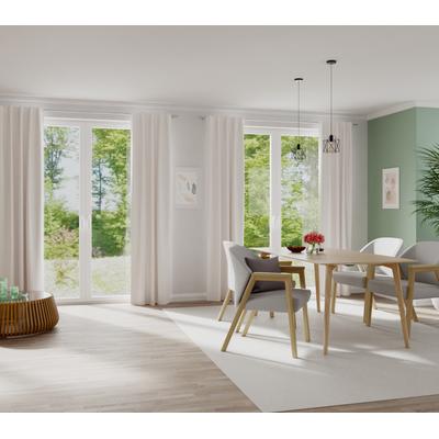 Gardine HOMING "Merle" Gr. 1, weiß, B:135cm H:175cm, Polyester, Gardinen, Gardine, Fertigschal