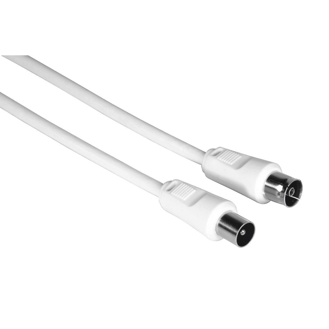 Hama Stecker Koax auf Koax Buchse 5 m 205030 Antennen-Kabel (Weiß) 00205030