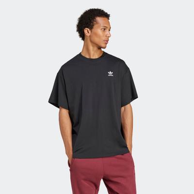 T-Shirt ADIDAS ORIGINALS "ESS OS TEE", Herren, Gr. S, schwarz, Obermaterial: 100% Baumwolle, Shirts T-Shirt, mit geripptem Rundhalsausschnitt, Kurzarm, ohne Verschluss