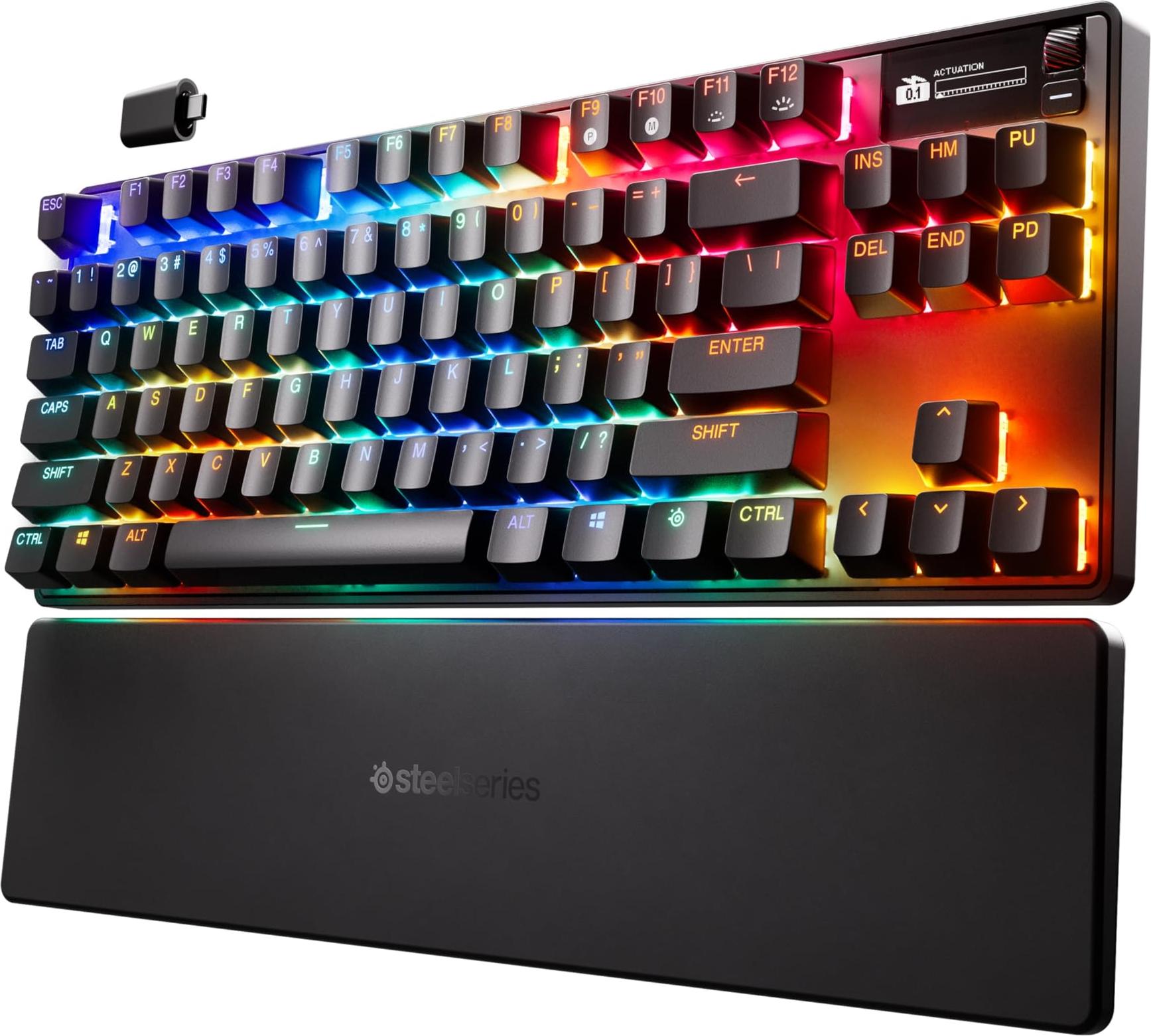 Steelseries APEX PRO TKL WIRELESS GEN 3, Verkabelt & Kabellos, USB + RF Wireless + Bluetooth, Magnetic-mechanical key switch, QWERTY, RGB-LED, Schwarz