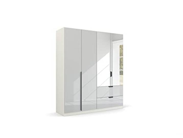 Rauch Möbel Quadra-Spin MODERN, Schrank, Farbe Glas Weiß/Weiß, Breite 181 cm