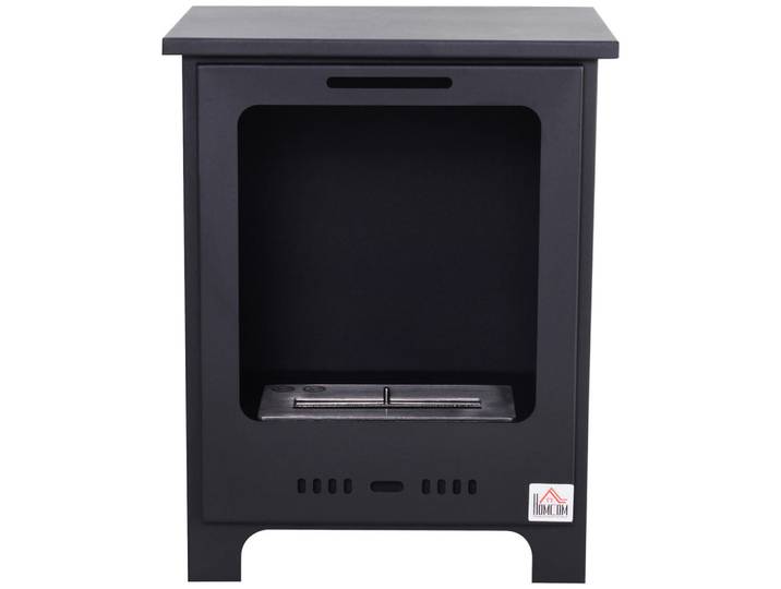 Homcom Ethanol-Kamin 0,9 L Bio-Ethanol-Brenner 3 Stdn. Brenndauer kein Rauch Metall, Schwarz, 30x50x40 cm, Elektrogeräte, Heizgeräte, Elektrokamine