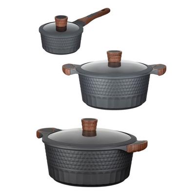 Topf-Set RESTO KITCHENWARE "Capella mit Deckel, antihaftbeschichtet und spülmaschinenfest", schwarz, Töpfe, Für alle Herdarten geeignet, auch Induktion, im Geschenkkarton
