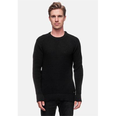 Strickpullover RUSTY NEAL, Herren, Gr. M, schwarz, 50% Baumwolle, 50% Polyacryl, unifarben, normal, Rundhals, Pullover Strickpullover, in sportlichem Design
