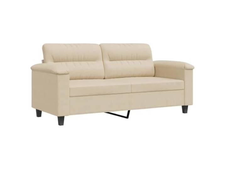 Makastle 2 Sitzer Sofa Couch Creme 140 cm Mikrofasergewebe