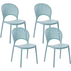 GARTENSTÜHLE 4er-Set Kunststoff blau Ostia