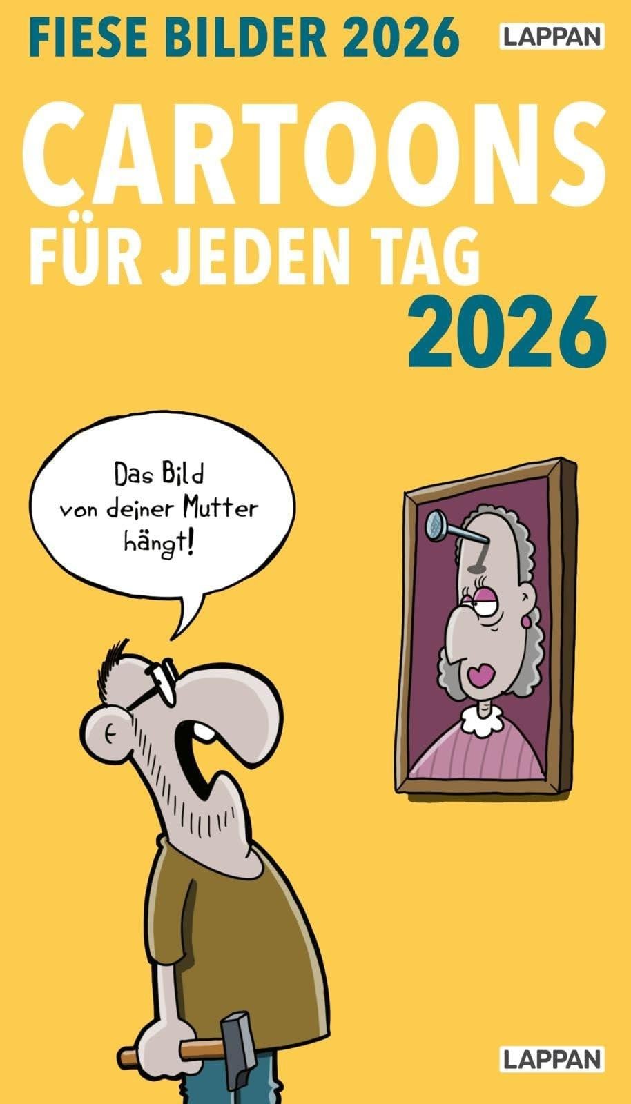 Dagelijkse Cartoon Kalender 2026 met Zwarte Humor