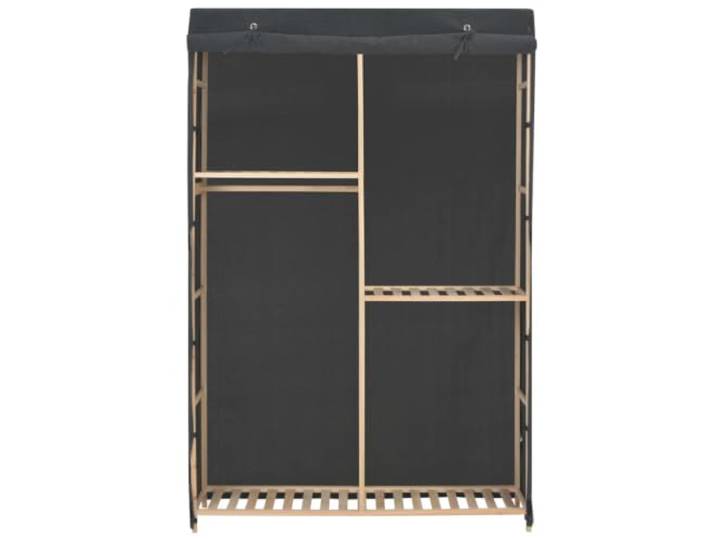 HKQWPBF 3-stufiger Kleiderschrank Grau 110 x 40 x 170 cm Stoff Holzrahmen, Aufbewahrung für Kleider, Schuhe, Accessoires, Kleiderstange, mühelose Endmontage
