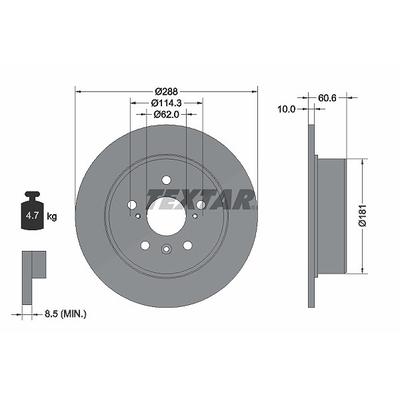 Textar Bremsscheibe [Hersteller-Nr. 92174903] für Lexus