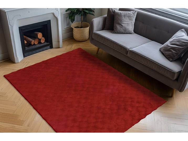 Tapis à poils longs Royal Glow 825 120 x 170cm Rouge/Rouge