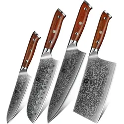 XinZuo - Damastmesser Set 4-teilig - B13R Yu series
