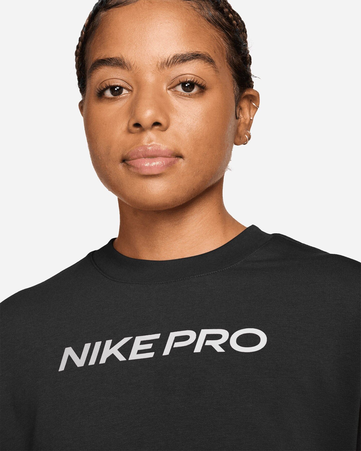 Nike Pro Flc W - Felpa Training - Donna - Nero XS