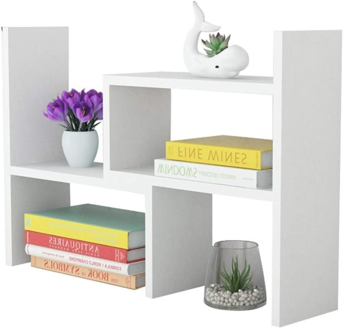 Multicolor Boekenkast Bureau met uitschuibaar ontwerp voor kantoororganisatie en grote opslag