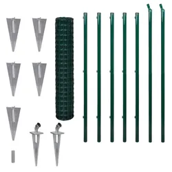 vidaXL Eurozaun Stahl 10 x 1,7 m Grün