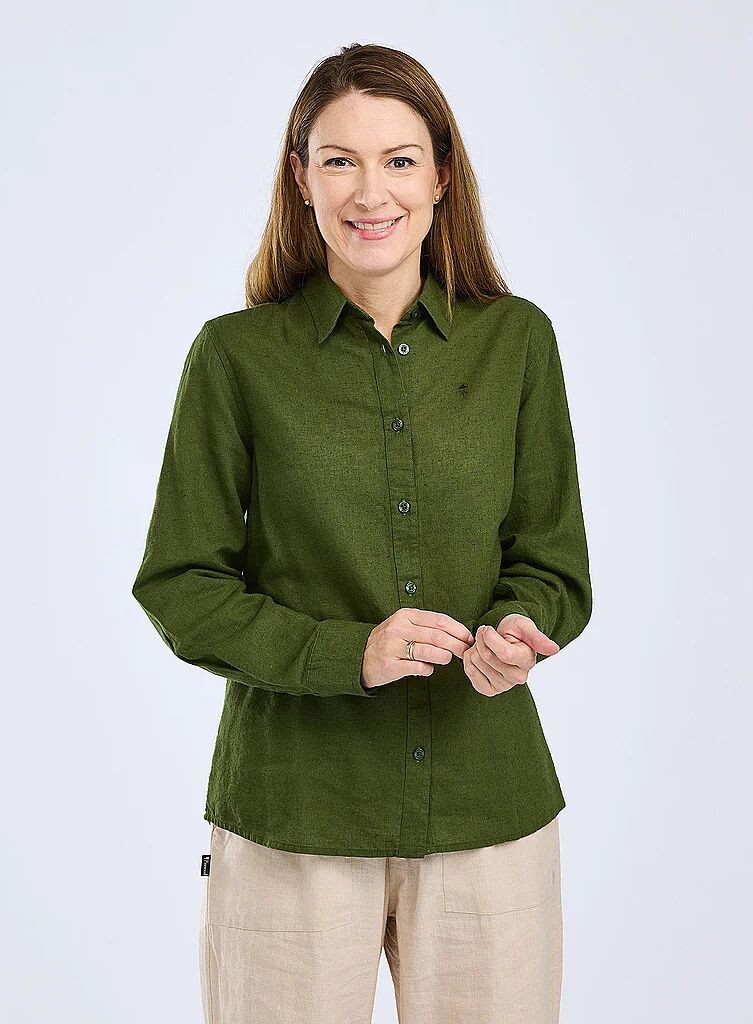 Pinewood Damen Bluse Värnamo InsectSafe  Hanf Mix olive   S W